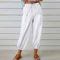 Pantalón Relax Lino Azul Mujer