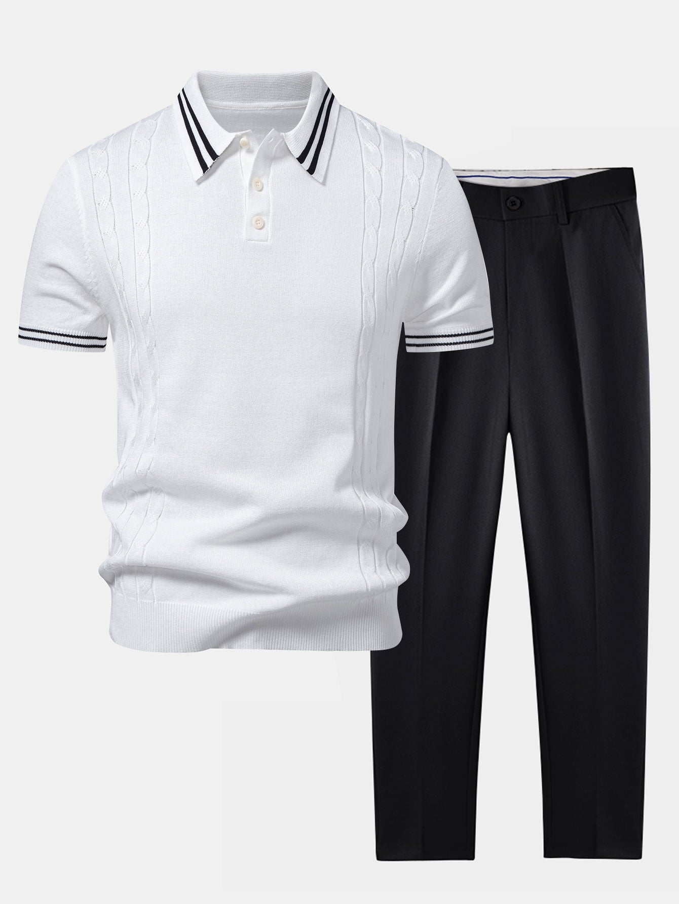 Polo Monaco Trenzado Premium + Pantalón Recto Elegance