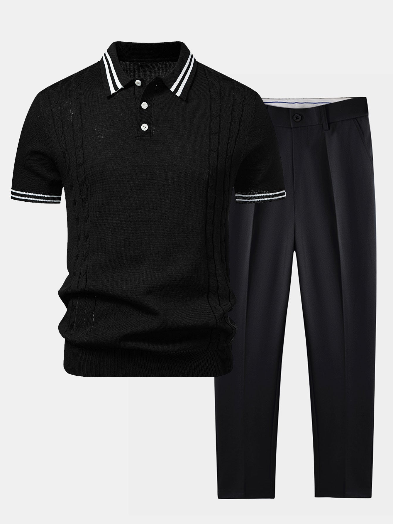 Polo Monaco Trenzado Premium + Pantalón Recto Elegance