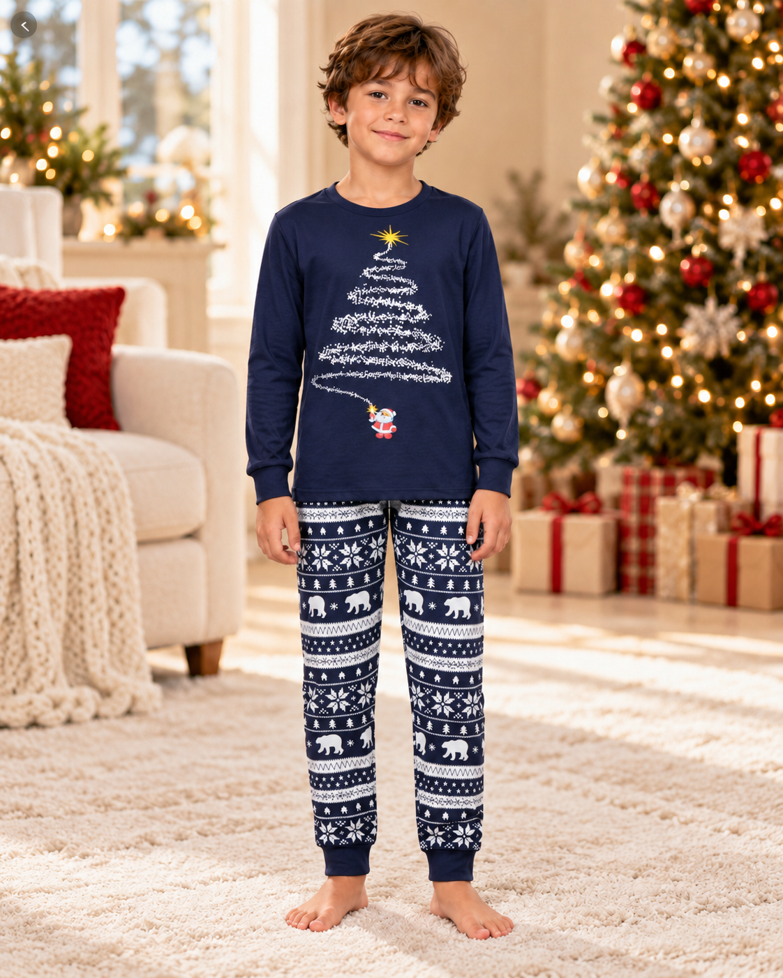 Pijama navideño niño · Azul marino