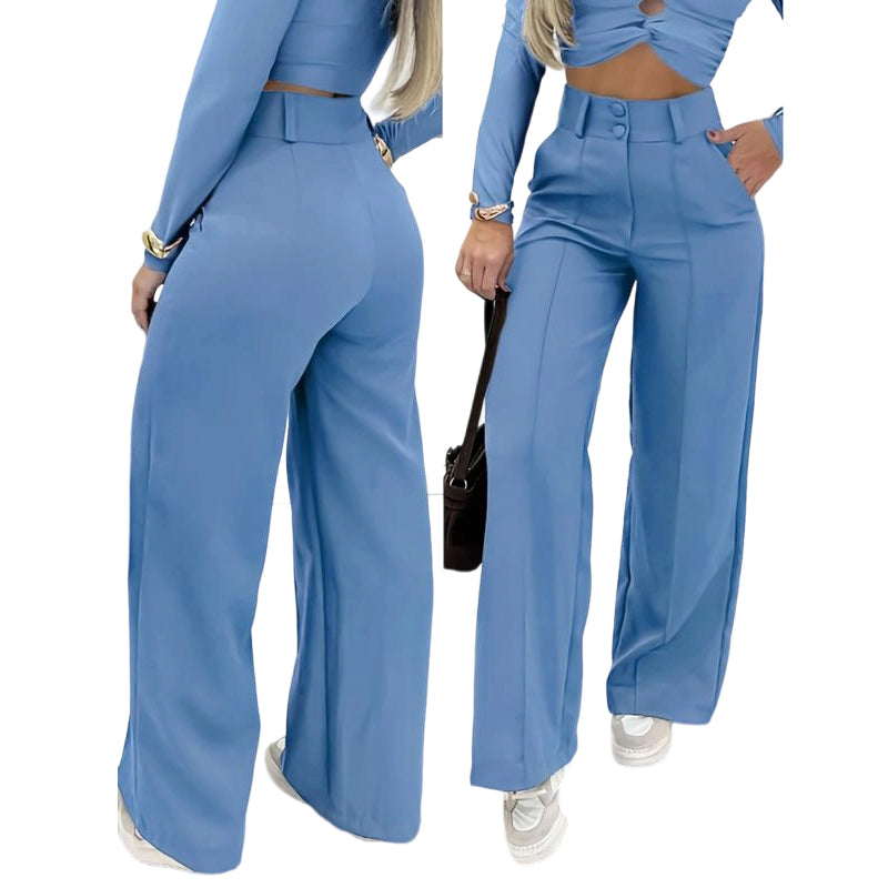 Pantalón Relax Beige Pierna Ancha Mujer