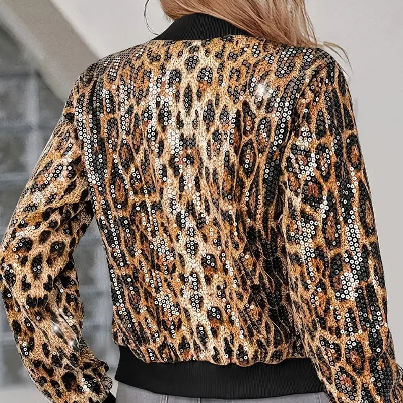 Chaqueta Glam Leopardo Lentejuelas Mujer